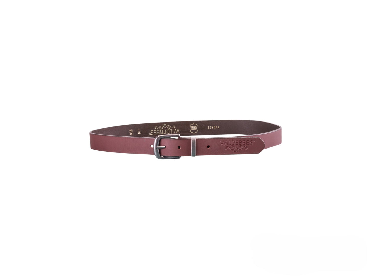 Wildebees Ladies Plain Metal Loop Brown Belt