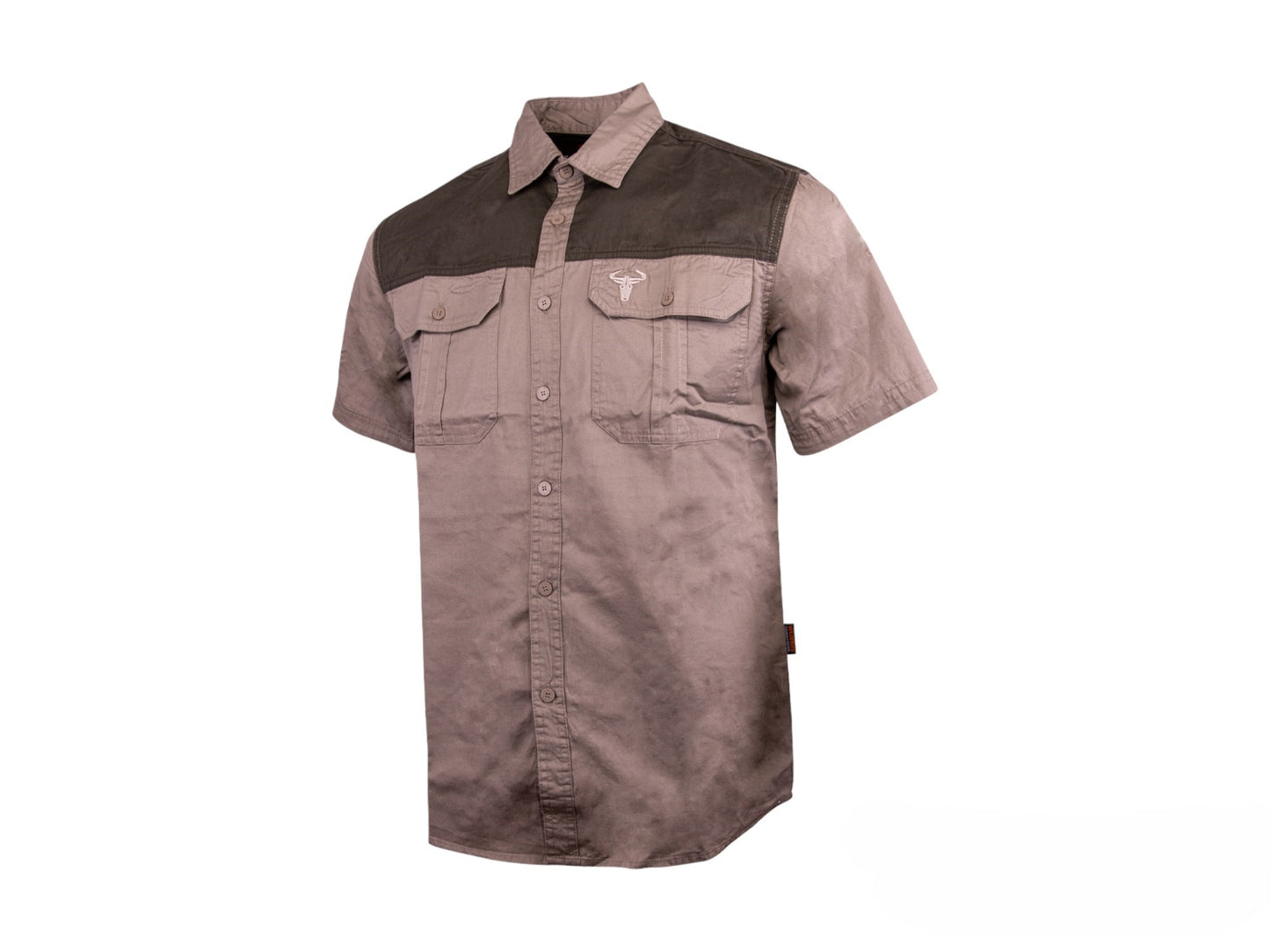 Wildebees Mens Casual Two Tone Shirt Khaki/Olive