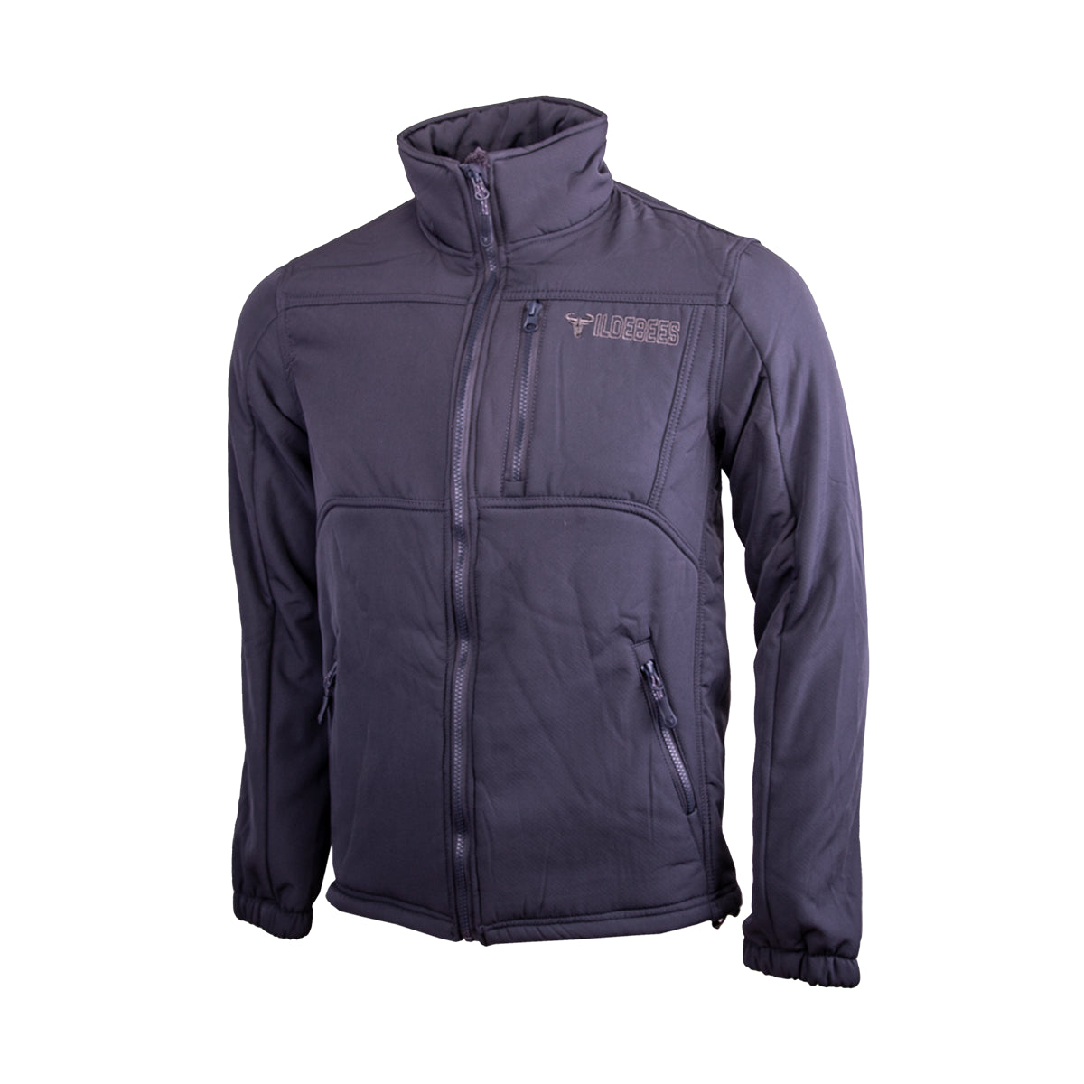 Wildebees Mens Casual Teddy Bonded Plain Steel Blue Softshell Jacket