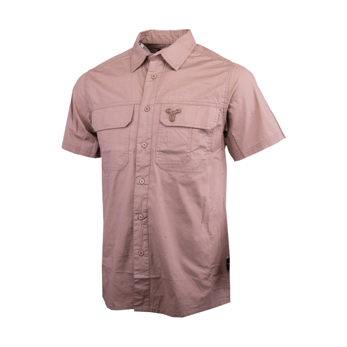 Wildebees Mens Casual Short Sleeve Flexi Stretch Khaki Shirt