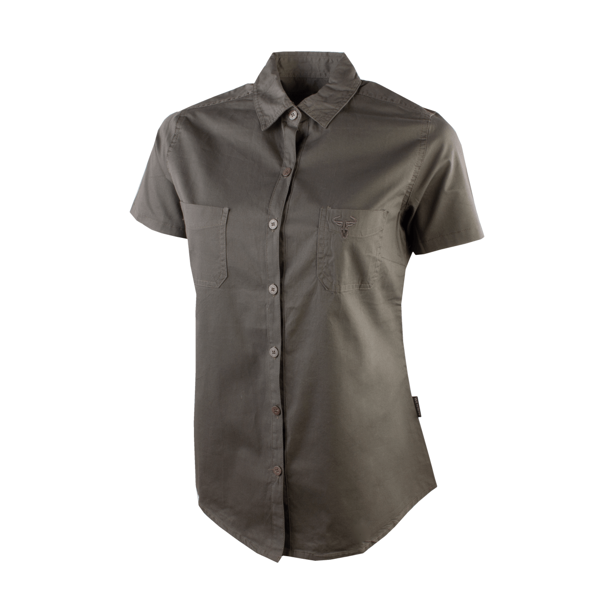 Wildebees Ladies Casual Short Sleeve Olive Blouse